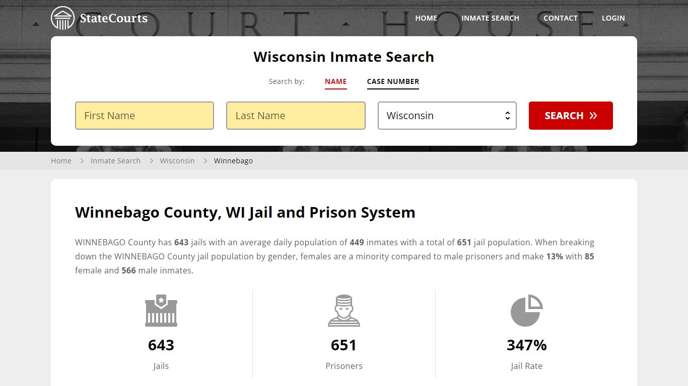 Winnebago County, WI Inmate Search - StateCourts